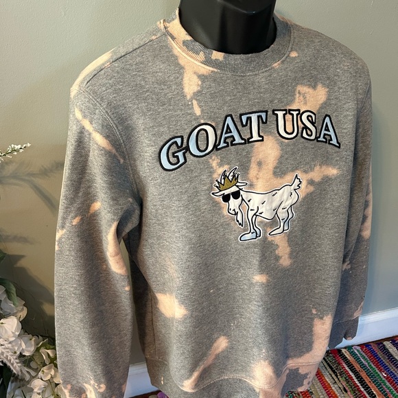 GOAT USA Tie Dye Crewneck Sweatshirt Gray Extra Small XS - Picture 2 of 7